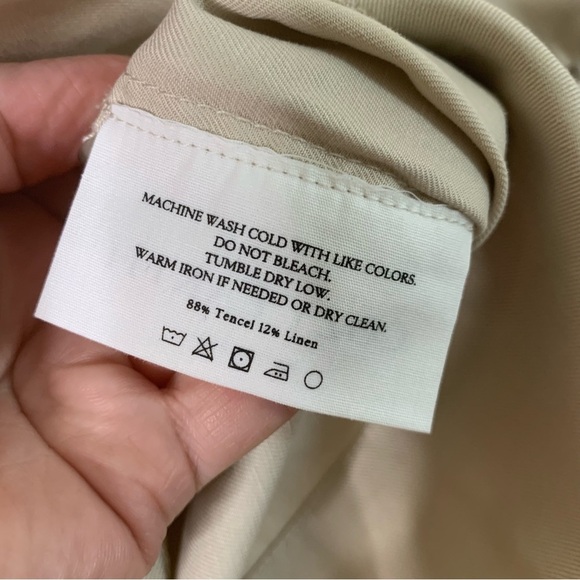 Cozy Earth Womens tan lived in linen short sleeve button shirt XS NWT - Picture 11 of 11